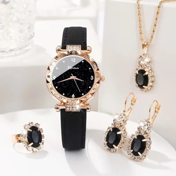 Elegant Round Quartz Watches with PU Leather Strap, Zinc Alloy Pointer and Dial, Women's Fashion Watch